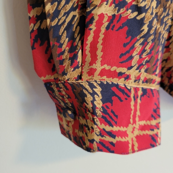 Vintage 100% Silk Blouse Size Large - Picture 5 of 12